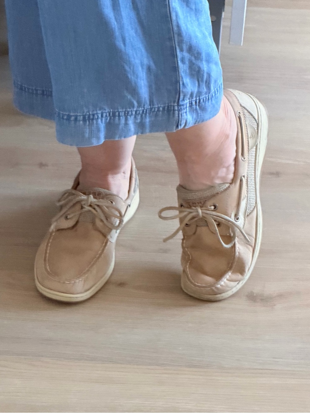Sperry Women's Beige/Tan Leather Lace-Up Boat Shoes